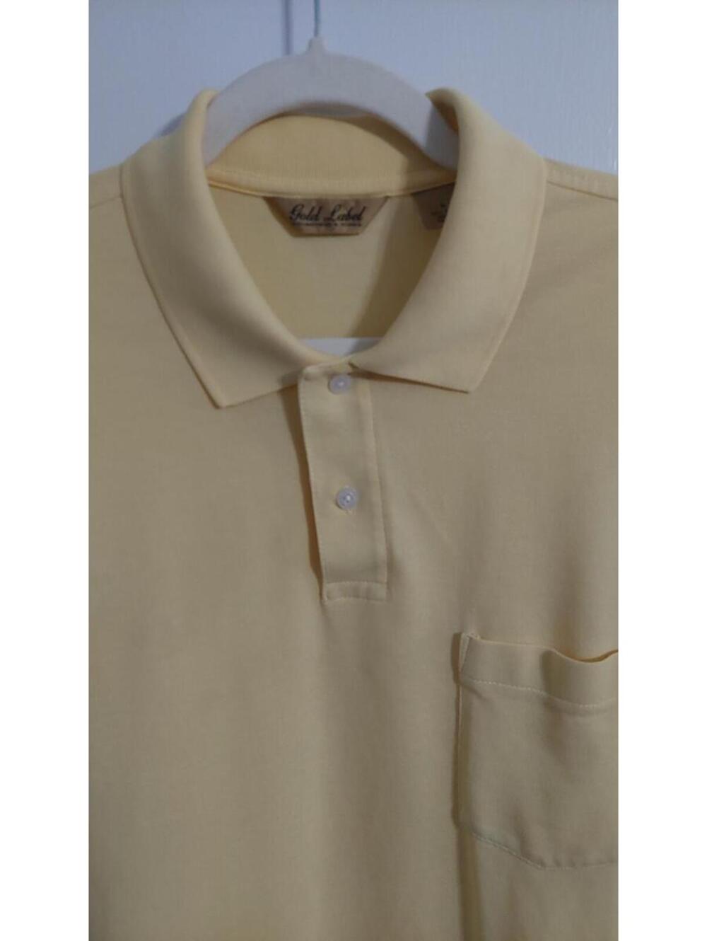Roundtree & Yorke Men's Yellow Polo Shirt with Pocket